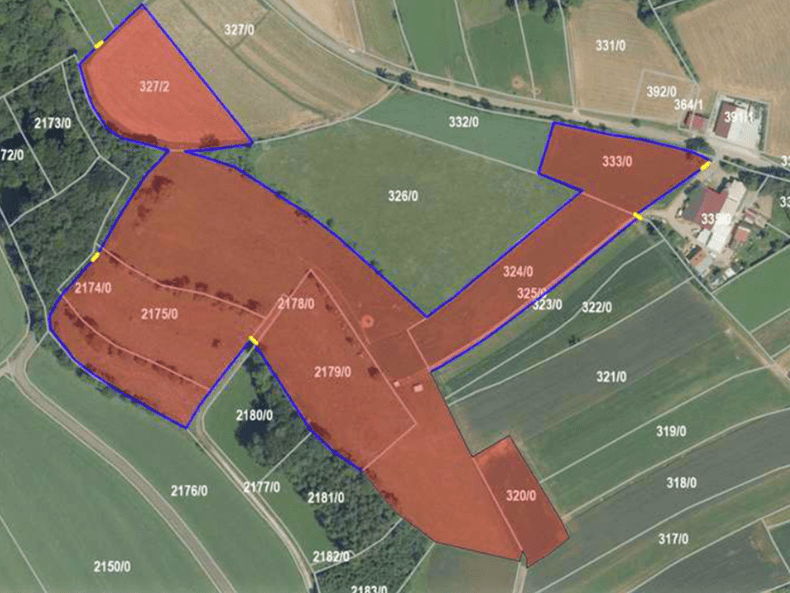 Karte Zaunbau Planung Satellitenbild