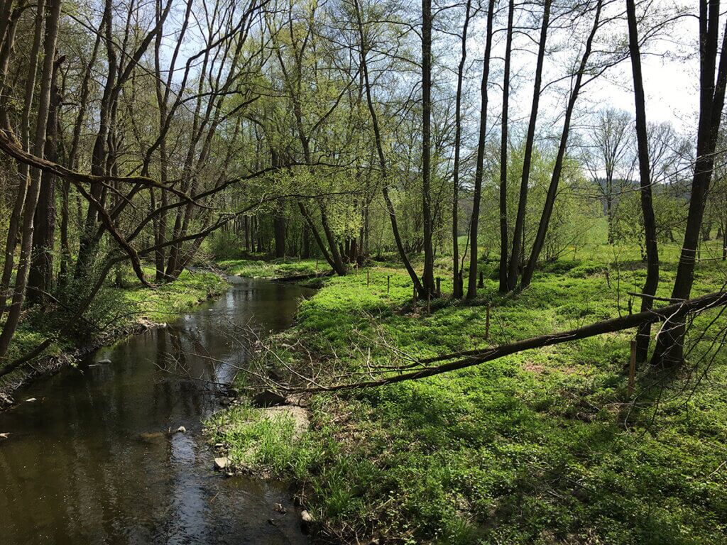 Flussquerung im Gebiet Weidatal